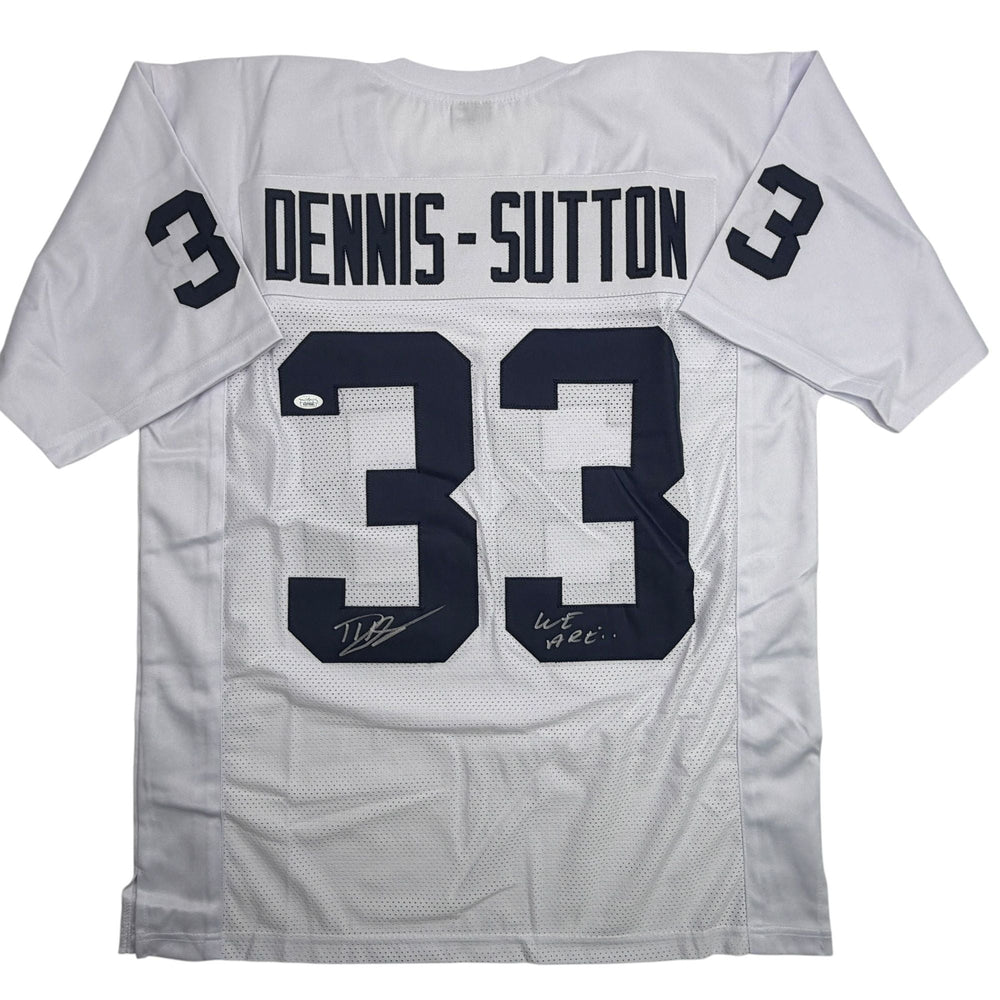 Autographed/Signed Dani Dennis-Sutton Penn State White College Football Jersey JSA COA (ONLINE ORDER ONLY)