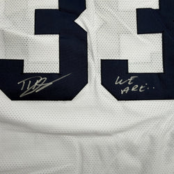 Autographed/Signed Dani Dennis-Sutton Penn State White College Football Jersey JSA COA (ONLINE ORDER ONLY)