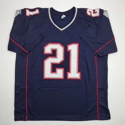 Autographed/Signed Malcolm Butler New England Blue Football Jersey JSA COA (ONLINE ORDER ONLY)