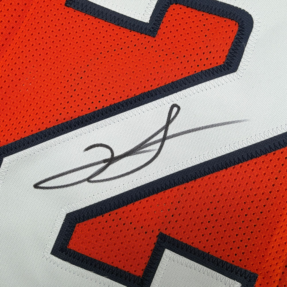 Autographed/Signed Clinton Portis Denver Current Orange Football Jersey JSA COA (ONLINE ORDER ONLY)