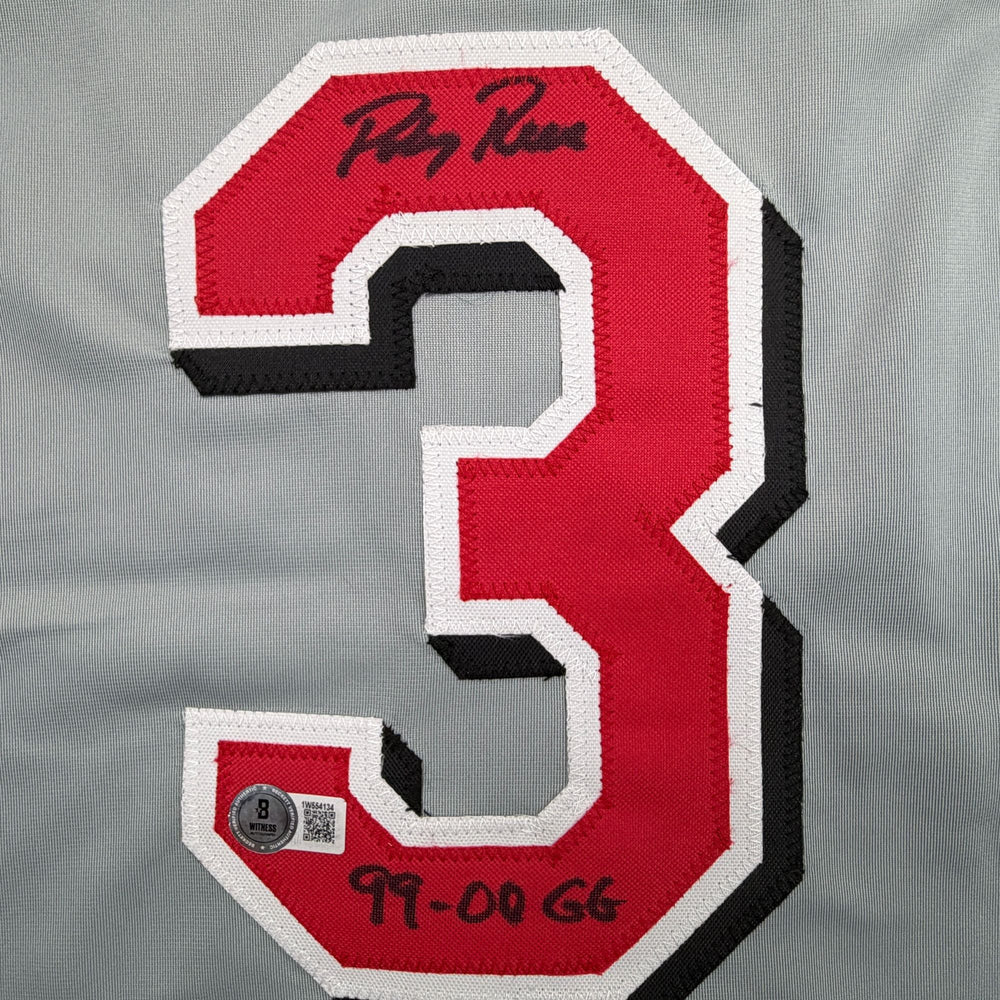 Autographed/Signed Pokey Reese Cincinnati Grey Baseball Jersey Beckett BAS COA (ONLINE ORDER ONLY)