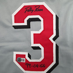 Autographed/Signed Pokey Reese Cincinnati Grey Baseball Jersey Beckett BAS COA (ONLINE ORDER ONLY)