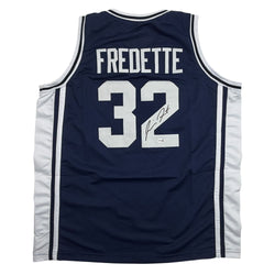Autographed/Signed Jimmer Fredette BYU Blue College Basketball Jersey JSA COA (ONLINE ORDER ONLY)