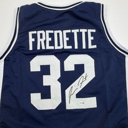 Autographed/Signed Jimmer Fredette BYU Blue College Basketball Jersey JSA COA (ONLINE ORDER ONLY)