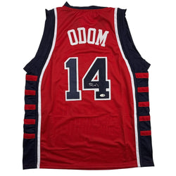 Autographed/Signed Lamar Odom United States USA Olympics Red Basketball Jersey JSA COA (ONLINE ORDER ONLY)