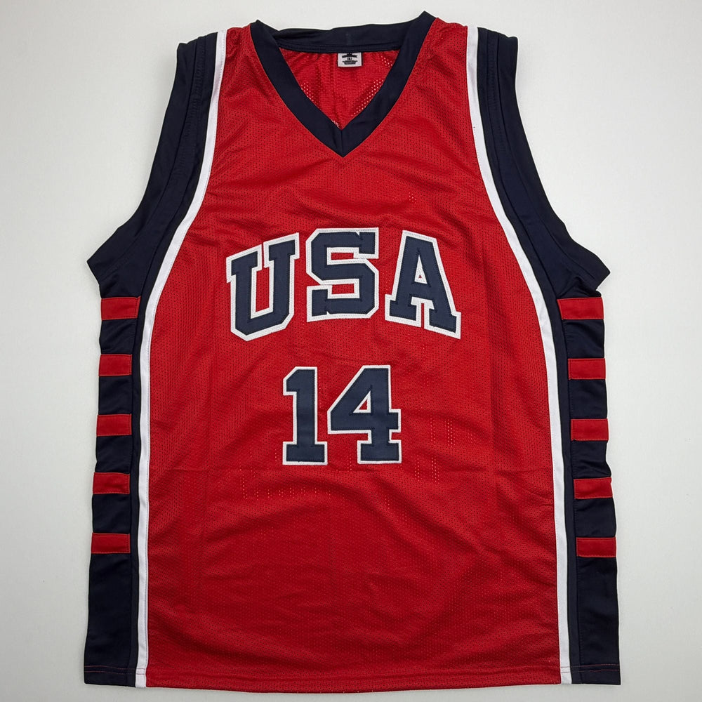 Autographed/Signed Lamar Odom United States USA Olympics Red Basketball Jersey JSA COA (ONLINE ORDER ONLY)