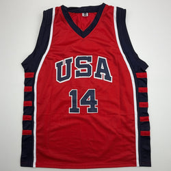 Autographed/Signed Lamar Odom United States USA Olympics Red Basketball Jersey JSA COA (ONLINE ORDER ONLY)