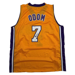 Autographed/Signed Lamar Odom Los Angeles Yellow Basketball Jersey JSA COA (ONLINE ORDER ONLY)