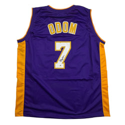 Autographed/Signed Lamar Odom Los Angeles Purple Basketball Jersey JSA COA (ONLINE ORDER ONLY)