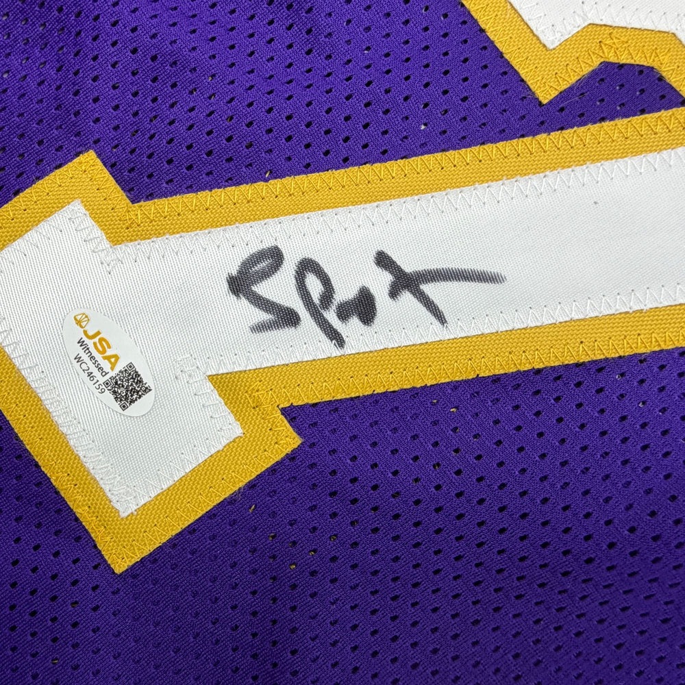 Autographed/Signed Lamar Odom Los Angeles Purple Basketball Jersey JSA COA (ONLINE ORDER ONLY)