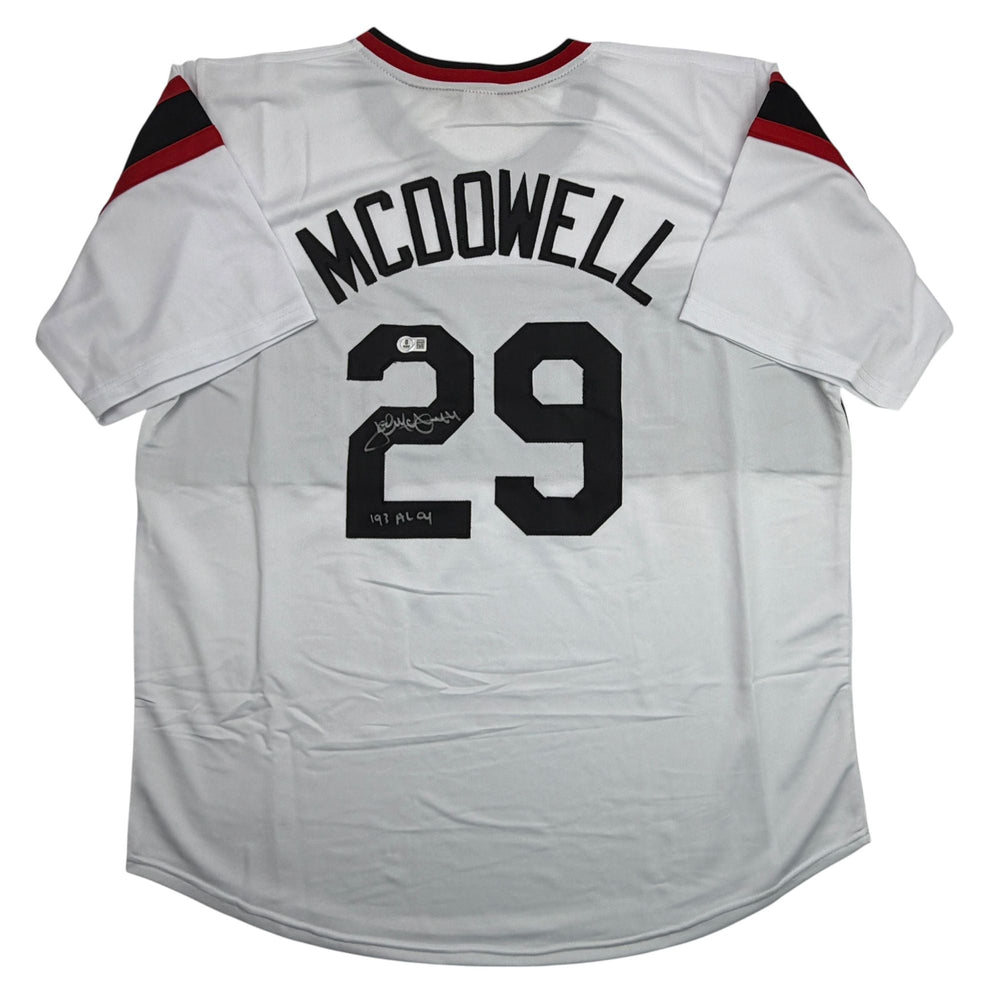 Autographed/Signed Jack McDowell Chicago White Retro Baseball Jersey Beckett BAS COA (ONLINE ORDER ONLY)