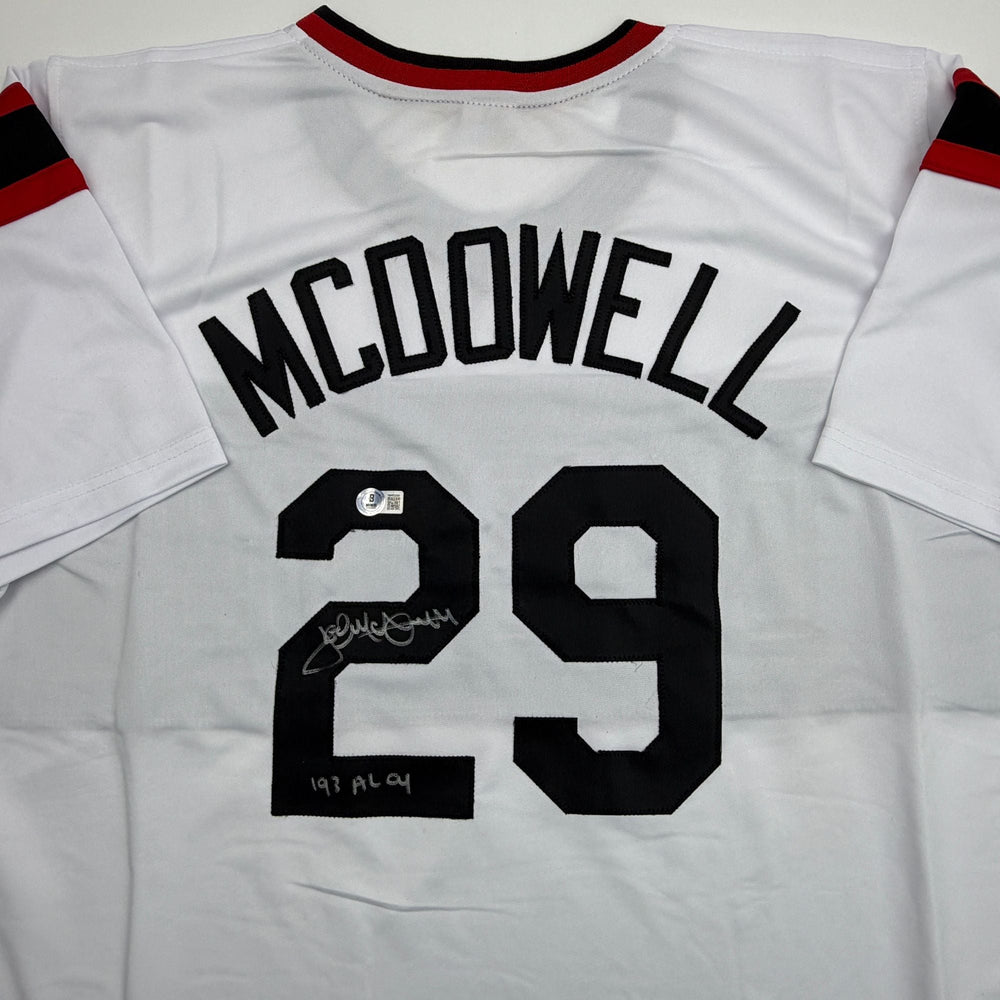 Autographed/Signed Jack McDowell Chicago White Retro Baseball Jersey Beckett BAS COA (ONLINE ORDER ONLY)