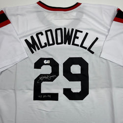 Autographed/Signed Jack McDowell Chicago White Retro Baseball Jersey Beckett BAS COA (ONLINE ORDER ONLY)