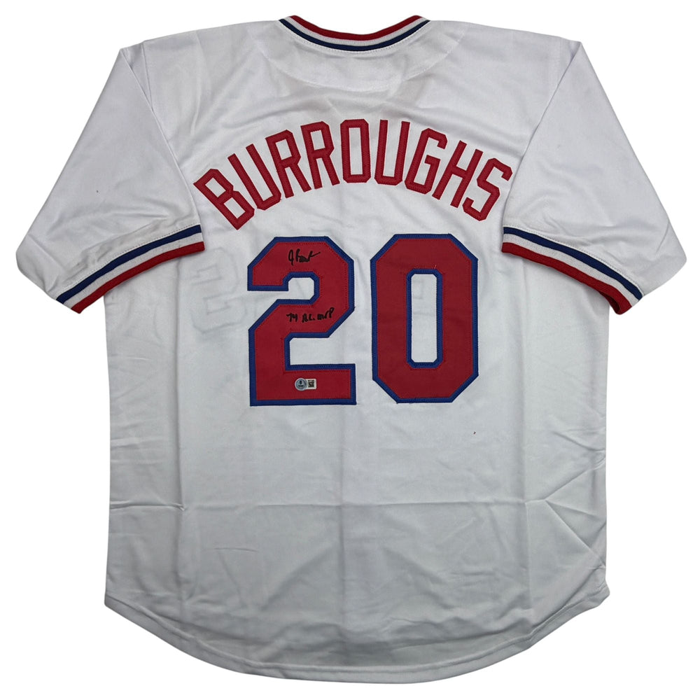 Autographed/Signed Jeff Burroughs Texas White Baseball Jersey Beckett BAS COA (ONLINE ORDER ONLY)