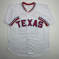 Autographed/Signed Jeff Burroughs Texas White Baseball Jersey Beckett BAS COA (ONLINE ORDER ONLY)