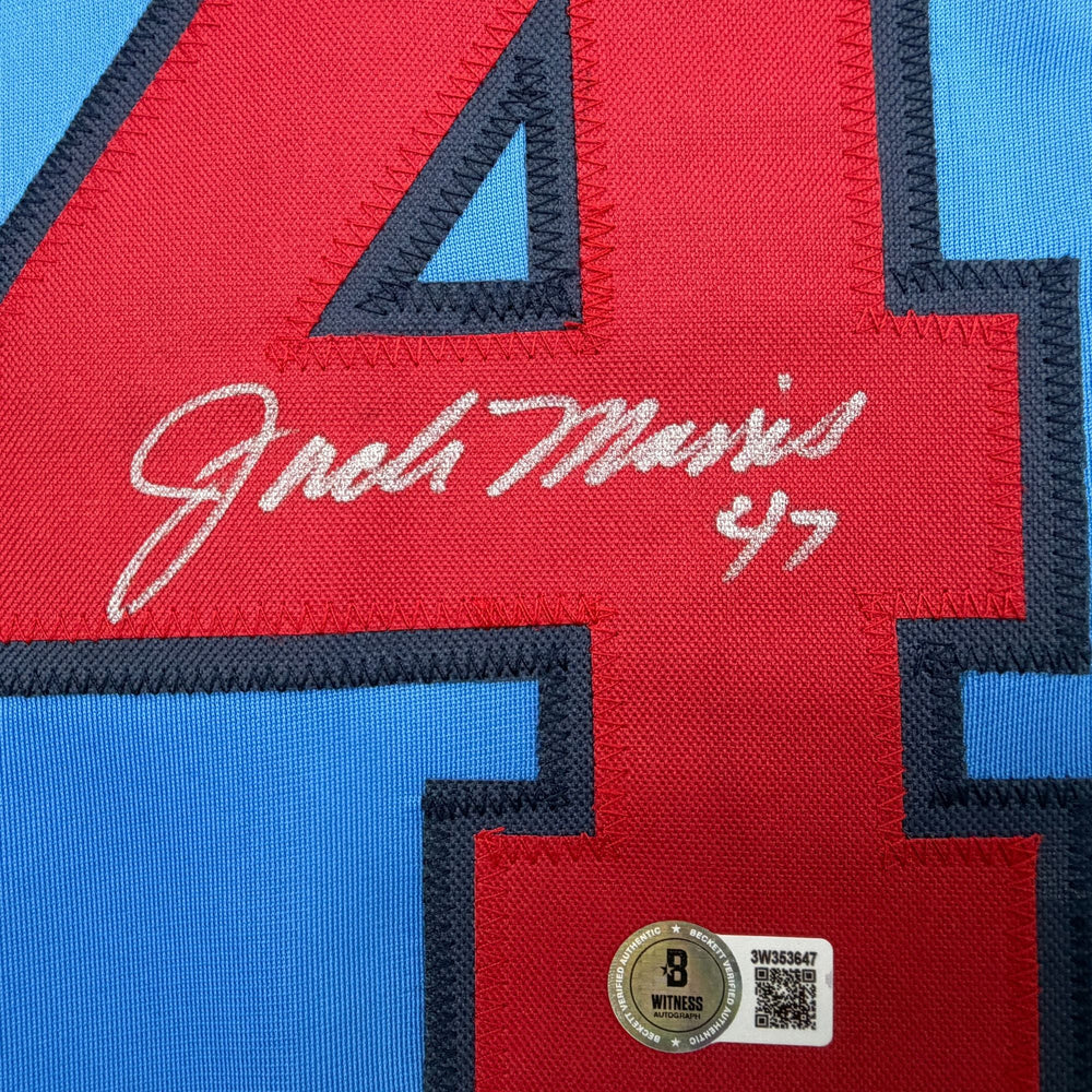 Autographed/Signed Jack Morris Minnesota Blue Baseball Jersey Beckett BAS COA (ONLINE ORDER ONLY)