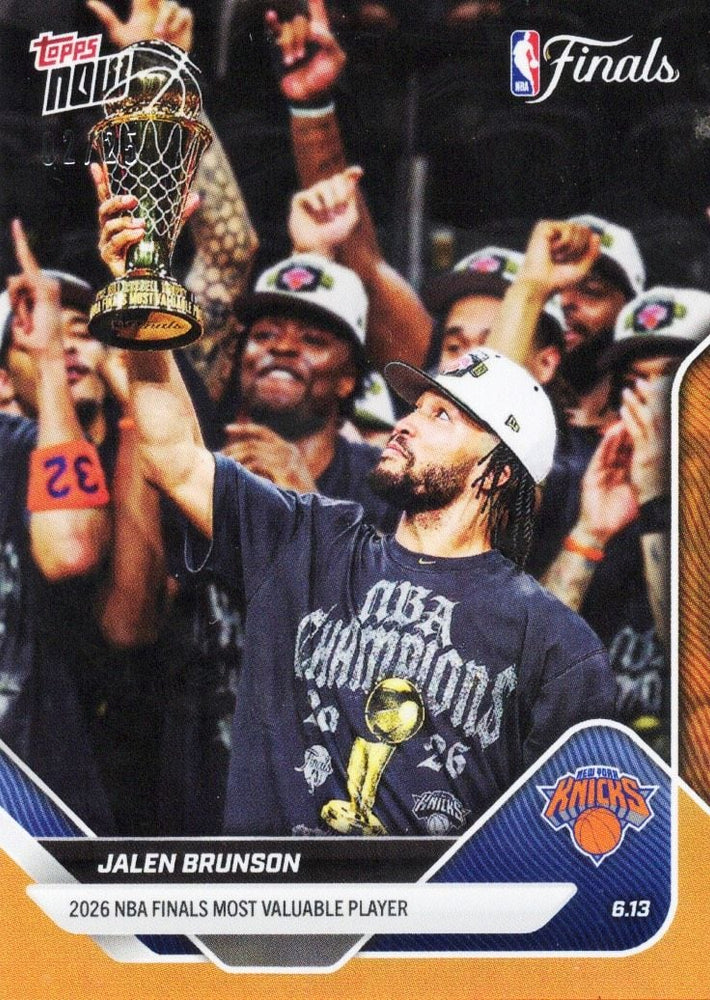 2025 Topps Now Jalen Brunson #339 Orange Foil /25 2026 NBA Finals Most Valuable Player New York Knicks Basketball Card (ONLINE ORDER ONLY)