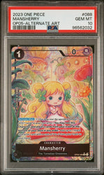 Graded 2023 One Piece Mansherry #088 Awakening of the New Era Alt Art OP05 Trading Card Game PSA 10 Gem Mint (ONLINE ORDER ONLY)