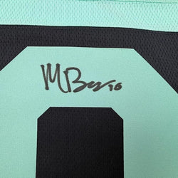 Framed Autographed/Signed Matty Beniers 35x39 Seattle Kraken Blue Authentic Hockey Jersey Fanatics COA (ONLINE ORDER ONLY)