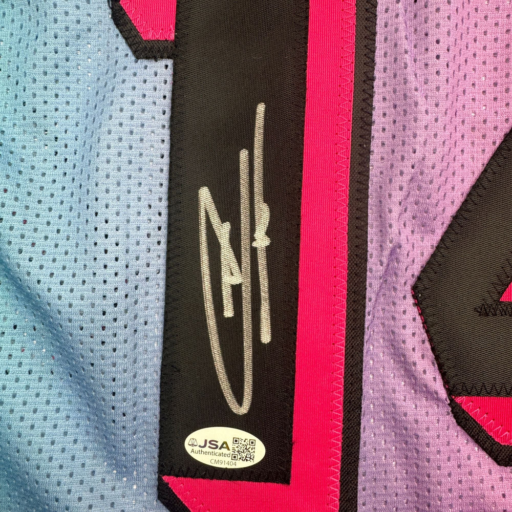 Autographed/Signed Tyler Herro Miami Vice Basketball Jersey JSA COA (ONLINE ORDER ONLY)