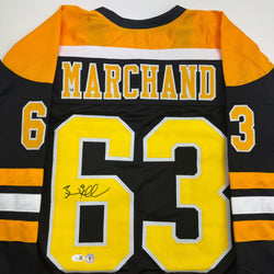 Autographed/Signed Brad Marchand Boston Black Hockey Jersey JSA COA (ONLINE ORDER ONLY)