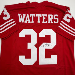 Autographed/Signed Ricky Watters San Francisco Red Football Jersey JSA COA (ONLINE ORDER ONLY)