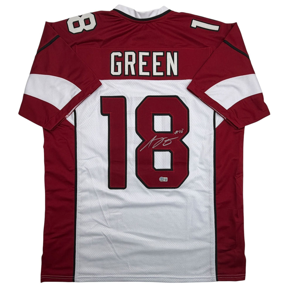 Autographed/Signed AJ Green Arizona White Football Jersey Beckett BAS COA (ONLINE ORDER ONLY)