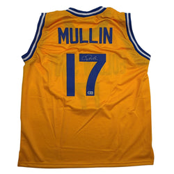 Autographed/Signed Chris Mullin Golden State Yellow Basketball Jersey Beckett BAS COA (ONLINE ORDER ONLY)