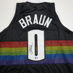 Autographed/Signed Christian Braun Denver Black Rainbow Basketball Jersey Beckett BAS COA (ONLINE ORDER ONLY)