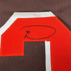 Autographed/Signed Donte Whitner Cleveland Brown Football Jersey Beckett BAS COA (ONLINE ORDER ONLY)