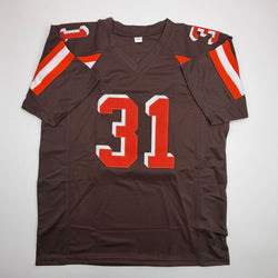 Autographed/Signed Donte Whitner Cleveland Brown Football Jersey Beckett BAS COA (ONLINE ORDER ONLY)