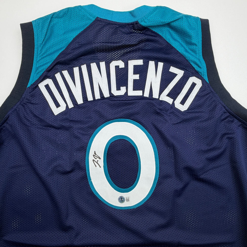 Autographed/Signed Donte Divincenzo Minnesota Blue Basketball Jersey Beckett BAS COA (ONLINE ORDER ONLY)
