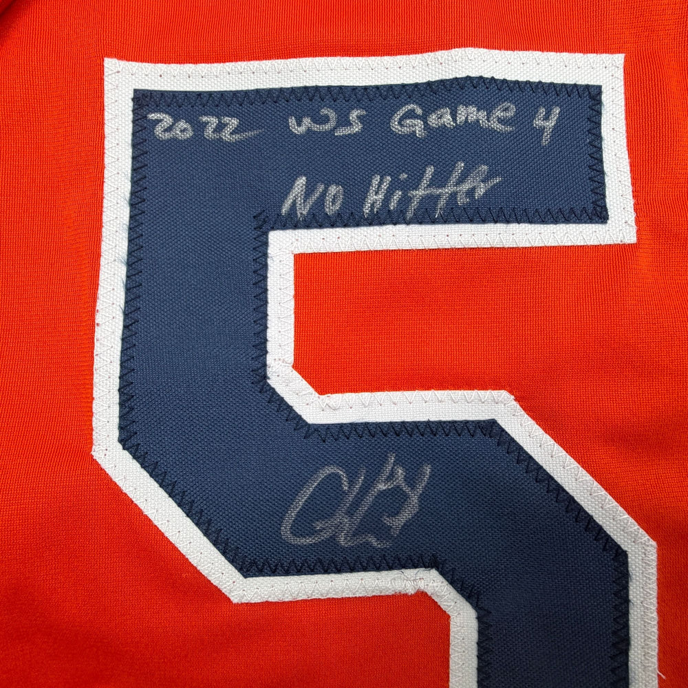 Autographed/Signed Cristian Javier Houston Orange Baseball Jersey Beckett BAS COA (ONLINE ORDER ONLY)
