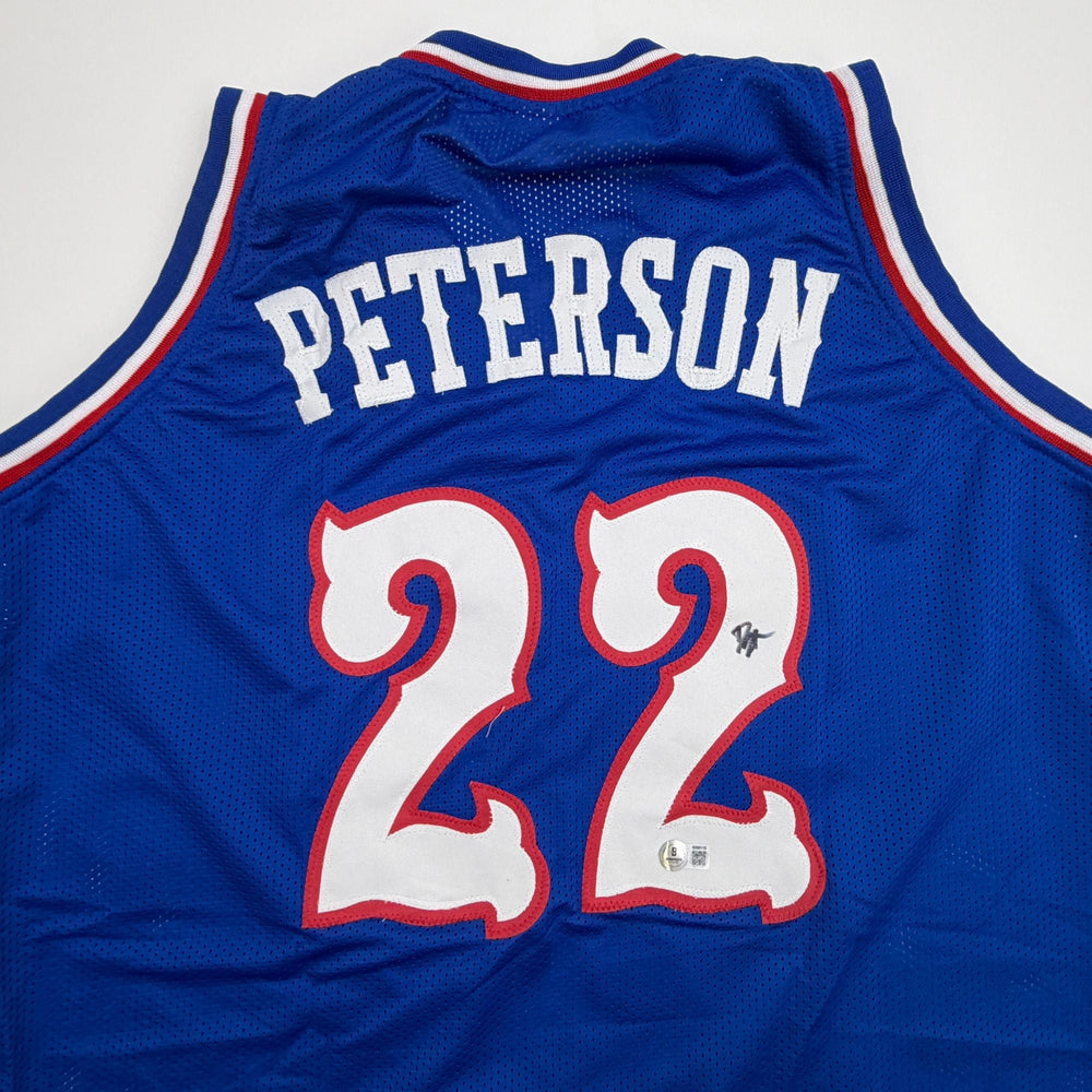 Autographed/Signed Darryn Peterson Kansas Blue College Basketball Jersey Beckett BAS COA (ONLINE ORDER ONLY)