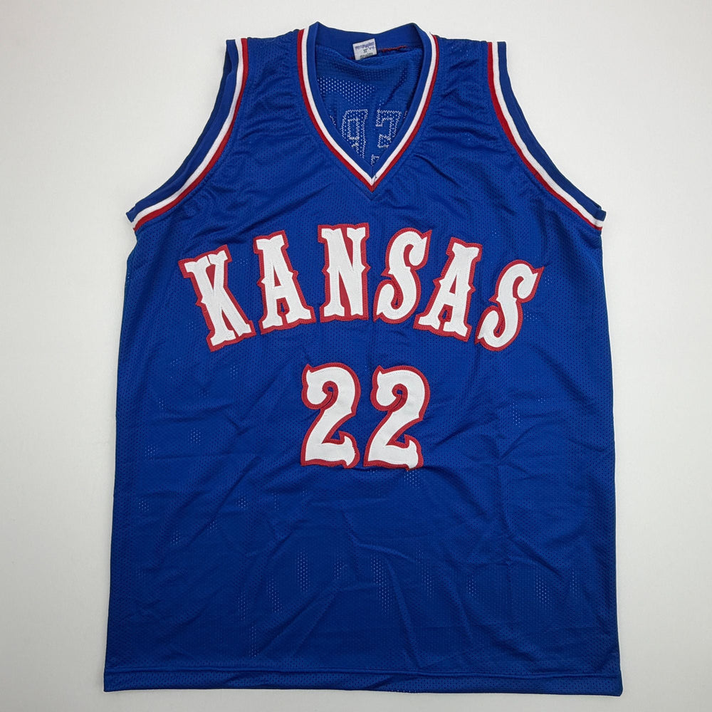 Autographed/Signed Darryn Peterson Kansas Blue College Basketball Jersey Beckett BAS COA (ONLINE ORDER ONLY)