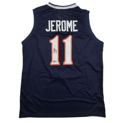 Autographed/Signed Ty Jerome Virginia Blue College Basketball Jersey Beckett BAS COA (ONLINE ORDER ONLY)