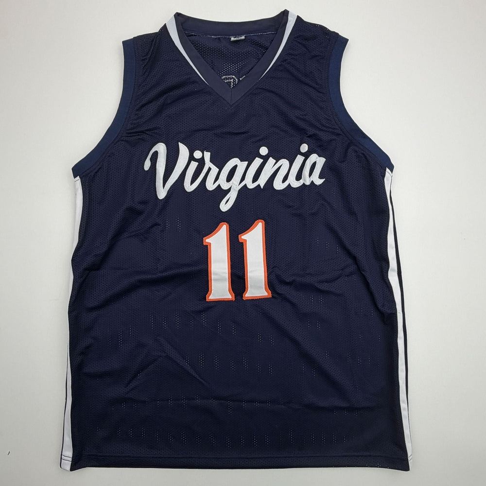 Autographed/Signed Ty Jerome Virginia Blue College Basketball Jersey Beckett BAS COA (ONLINE ORDER ONLY)