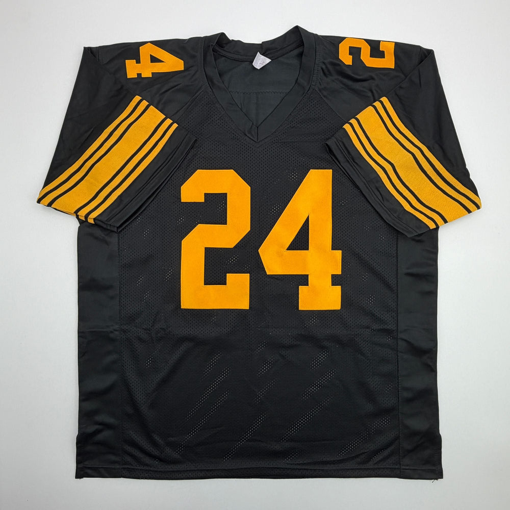 Autographed/Signed JT Thomas Pittsburgh Black Color Rush Football Jersey Beckett BAS COA (ONLINE ORDER ONLY)