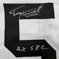 Autographed/Signed Terry Hanratty Pittsburgh White Football Jersey JSA COA (ONLINE ORDER ONLY)