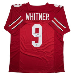 Autographed/Signed Donte Whitner Ohio State Red College Football Jersey Beckett BAS COA (ONLINE ORDER ONLY)