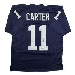 Autographed/Signed Abdul Carter Penn State Blue College Football Jersey Beckett BAS COA (ONLINE ORDER ONLY)