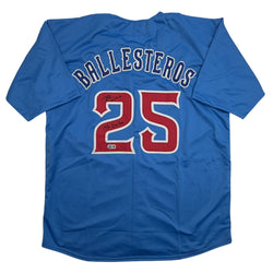 Autographed/Signed Moises Ballesteros Chicago Blue City Connect Baseball Jersey Beckett BAS COA (ONLINE ORDER ONLY)