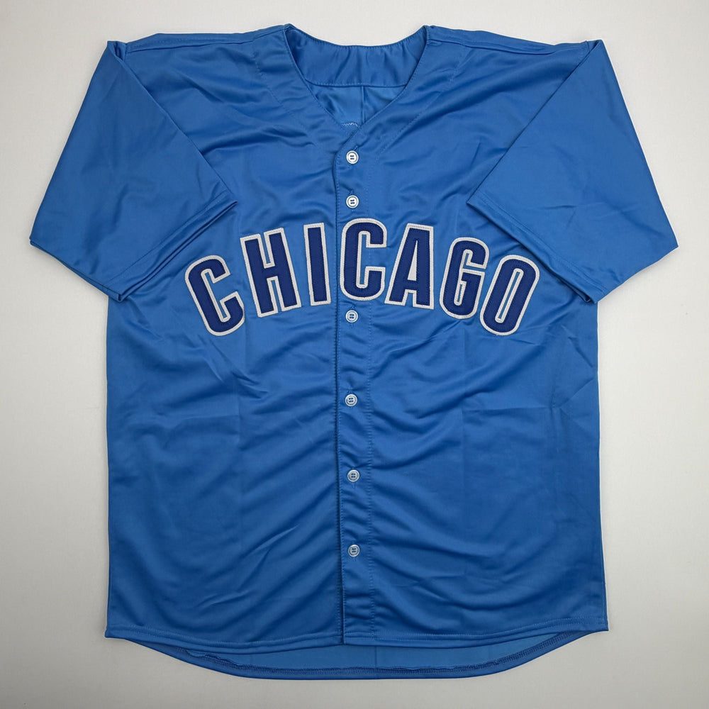 Autographed/Signed Moises Ballesteros Chicago Blue City Connect Baseball Jersey Beckett BAS COA (ONLINE ORDER ONLY)