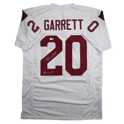 Autographed/Signed Mike Garrett Heisman 65 USC Southern Cal White College Football Jersey Beckett BAS COA (ONLINE ORDER ONLY)