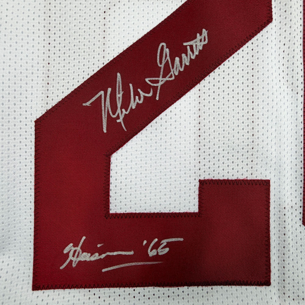 Autographed/Signed Mike Garrett Heisman 65 USC Southern Cal White College Football Jersey Beckett BAS COA (ONLINE ORDER ONLY)