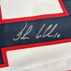 Autographed/Signed John LeClair United States Team USA White Hockey Jersey Beckett BAS COA (ONLINE ORDER ONLY)