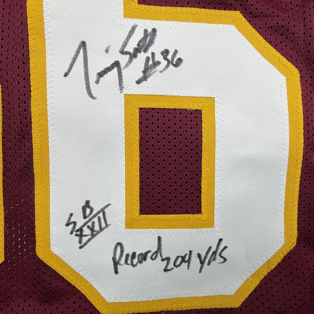 Autographed/Signed Timmy Smith Washington Maroon Football Jersey Beckett BAS COA (ONLINE ORDER ONLY)