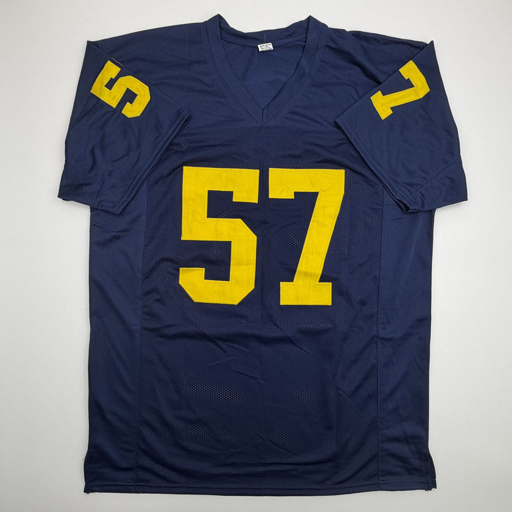 Autographed/Signed Frank Clark Michigan Blue College Football Jersey JSA COA (ONLINE ORDER ONLY)