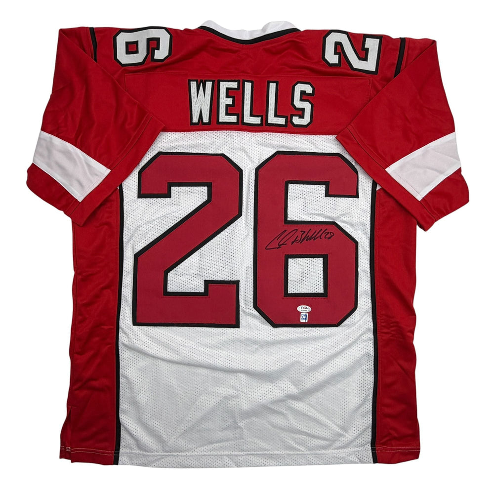 Autographed/Signed Chris Beanie Wells Arizona White Football Jersey PSA/DNA COA (ONLINE ORDER ONLY)