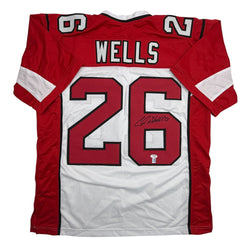 Autographed/Signed Chris Beanie Wells Arizona White Football Jersey PSA/DNA COA (ONLINE ORDER ONLY)
